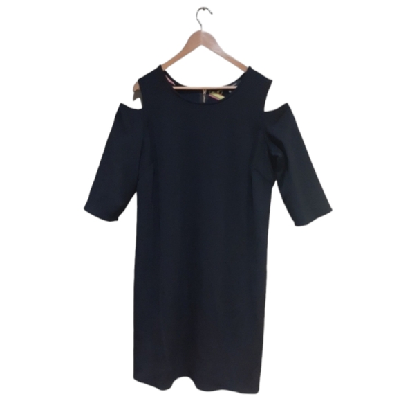 Ashley Stewart Women's Reversible Black Tropical Print Cold Shoulder Size 2XL - Picture 4 of 10